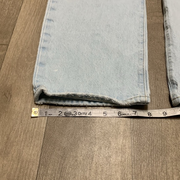 Womens Levi’s Ribcage Distressed Washed Straight Ankle Denim Jeans - Picture 3 of 11